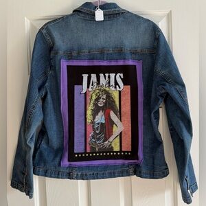 Janis Joplin Upcycled Denim Blazer Jacket